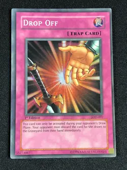 YUGIOH DROP OFF LOD-097 SUPER 1ST PLAY/EDGE WEAR - Image 1