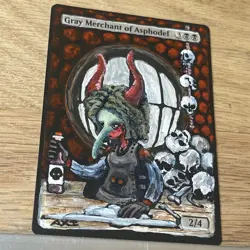 Gray Merchant of Asphodel , ALTERED Hand-Painted MTG Card. 1 of 1 - Image 3
