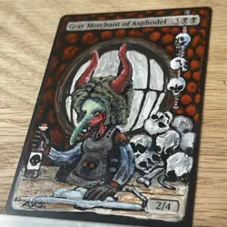 Gray Merchant of Asphodel , ALTERED Hand-Painted MTG Card. 1 of 1 - Image 4