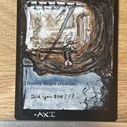 Murder, ALTERED Hand-Painted MTG Card. 1 of 1 signed painting by AXI - Image 3