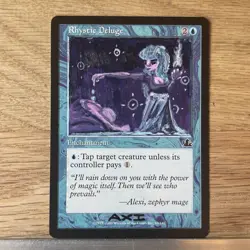 Rhystic Deluge, ALTERED Hand-Painted MTG Card. 1 of 1 signed painting by AXI - Image 2