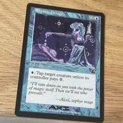 Rhystic Deluge, ALTERED Hand-Painted MTG Card. 1 of 1 signed painting by AXI - Image 4