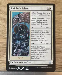 Builder’s Talent, ALTERED Hand-Painted MTG Card. 1 of 1 signed painting by AXI - Image 1