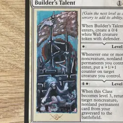 Builder’s Talent, ALTERED Hand-Painted MTG Card. 1 of 1 signed painting by AXI - Image 2