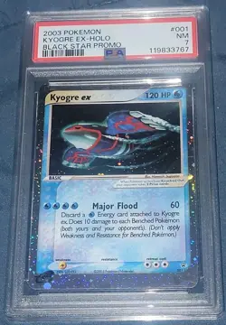 PSA 7 KYOGRE EX 001 -HOLO BLACK STAR PROMO ENGLISH POKEMON CARD - Image 1