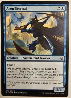 MTG Magic The Gathering Aven Eternal Card Blue War of the Spark 2019 - Image 1