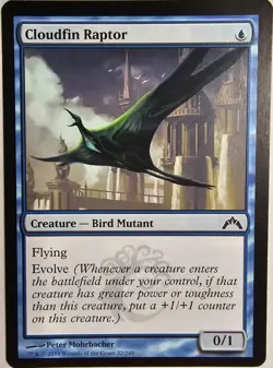MTG Magic: The Gathering Cloudfin Raptor Card Blue - Image 1