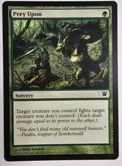 MTG Magic The Gathering Prey Upon Sorcery Card Green Innistrad - Image 1