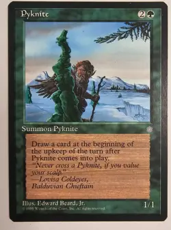MTG Magic The Gathering Pyknite Card 1995 Green Ice Age Edward Beard Jr - Image 1