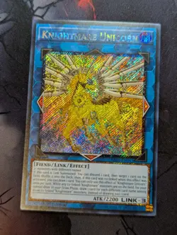 YuGiOh Knightmare Unicorn Platinum Secret Rare 1st Edition RA01-EN043 - Image 1