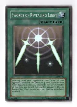 Swords of Revealing LOB-101 Unlimited Super Rare Holo Vintage YuGiOh Card LP - Image 1