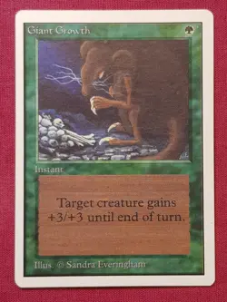 Magic The Gathering UNLIMITED GIANT GROWTH green card MTG - Image 1