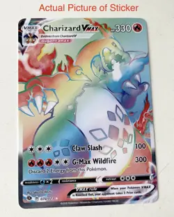 Sticker Charizard VMAX 074/073 Champions Path Rainbow Pokemon Card Sticker - Image 1