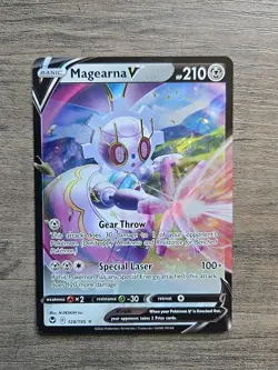Pokemon TCG Magearna V 128/195 Silver Tempest Sword & Shield Ultra Rare Card NM - Image 1