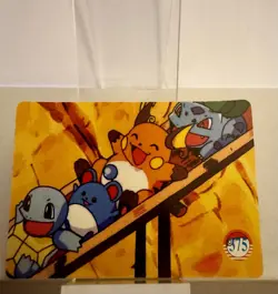 Vintage Pokemon Holo Prism Sticker Card #373 Pikachu Cubone / #375 Squirtle - Image 2