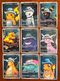 Pokemon Van Gogh Set of Nine (9) "New Style" Holo Cards - Custom Art Cards - DIY - Image 1