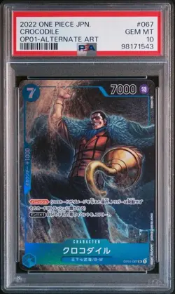 PSA 10 Crocodile SR Parallel OP01-067 ONE PIECE Card Japanese - Image 1