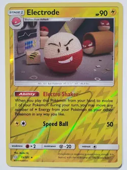 REVERSE HOLO Electrode 39/181 LP / VLP Asako Ito Crocheted Team Up Pokemon Card - Image 1