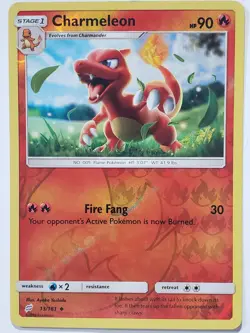REVERSE HOLO Charmeleon 13/181 LP / VLP - Team Up Pokemon Card Ayoka Yoshida Art - Image 1