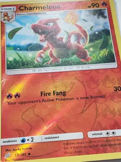 REVERSE HOLO Charmeleon 13/181 LP / VLP - Team Up Pokemon Card Ayoka Yoshida Art - Image 2