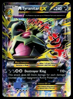 M Tyranitar EX 43/98 XY Ancient Origins Holo Pokemon Card - Image 1