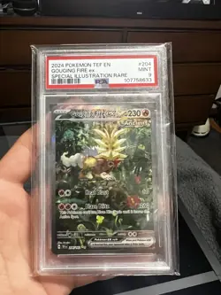 2024 POKEMON TEF EN-SPECIAL ILLUSTRATION RARE #204 GOUGING FIRE EX PSA 9 - Image 2