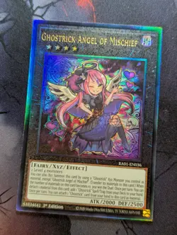 Ghostrick Angel of Mischief RA01-EN036 Prismatic Ultimate Rare Yugioh 25th Anniv - Image 1