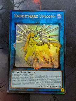YuGiOh Knightmare Unicorn Ultimate Rare 1st Edition RA01-EN043 - Image 1