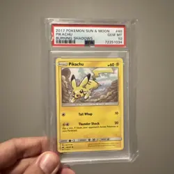 Pokemon Burning Shadows Pikachu Card *GEM MINT PSA 10* - Image 1