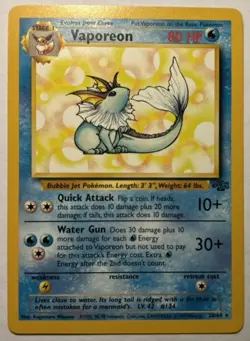 1999 Pokemon TCG Jungle Set Vaporeon 28/64 Non Holo Rare Vintage Card WOTC LP - Image 1