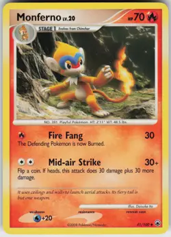 Pokemon TCG Monferno 41/100 Majestic Dawn Uncommon card Normal - Image 1