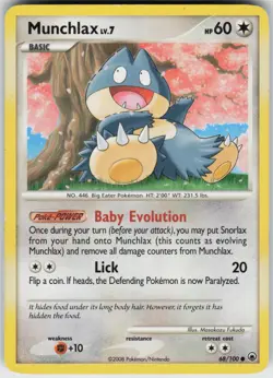 Pokemon TCG Munchlax 68/100 Majestic Dawn Common card Normal - Image 1