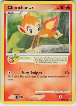 Pokemon TCG Chimchar (57) 57/100 Majestic Dawn Common card Normal - Image 1