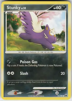 Pokemon TCG Stunky 76/100 Majestic Dawn Common card Normal - Image 1