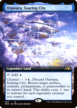 MTG Otawara, Soaring City 503 Rare Foil Extended Art Kamigawa Neon Dynasty - Image 1
