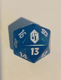 MTG Final Fantasy Rare Spindown Dice D20 Pre-Release Blue Crystal - Image 1
