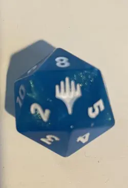 MTG Final Fantasy Rare Spindown Dice D20 Pre-Release Blue Crystal - Image 2