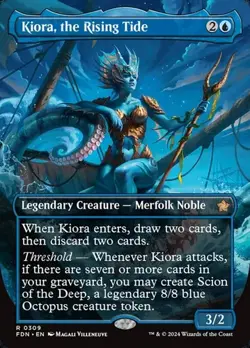 Kiora, the Rising Tide (#309) - Foil Extended Art FDN NM MTG - Image 1