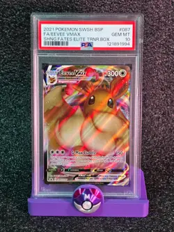 2021 Pokemon SWSH BSP FA/EEVEE VMAX SHNG Fates Elite Trainer Box #087 PSA 10 - Image 1