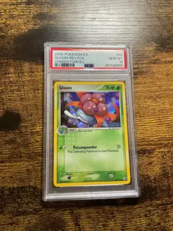 POKEMON EX UNSEEN FORCES 58 GLOOM-REVERSE FOIL Stamped Inverted Error PSA 10 Gem - Image 1