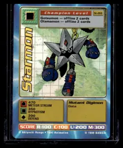 Starmon St-26S Holographic Foil Digimon Card Bandai 1999 Digi Battle Starter - Image 1
