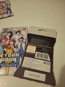 Lof of 8 Digimon Cyber Eden Card Game SLEEVED Booster Pack (BT22) Brand New - Image 2