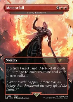 MTGxFinal Fantasy Secret Lair Sephiroth Star of Extinction - Meteorfall FOIL - Image 1