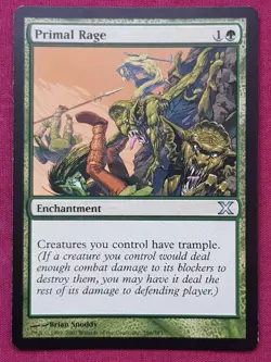 Magic The Gathering 10TH EDITION PRIMAL RAGE green card MTG TENTH - Image 1