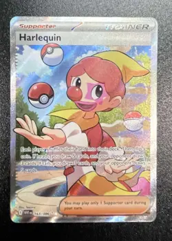 Harlequin Full Art Trainer 163/086 Black Bolt White Flare Pokemon TCG - Image 1