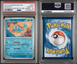 2023 Pokemon Mew en Squirtle Center 151 Pre-Order #007 PSA 10 Gem Mint - Image 3