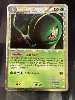 Meganium (Prime) 109/123 Heartgold & Soulsilver Holo Pokemon Card Grass Type - Image 1