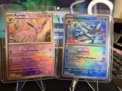 Pokemon Prismatic Sylveon Masterball #33; Vaporeon Masterball #22. 2 Card lot. - Image 1