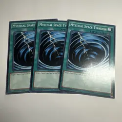 3x Yu-Gi-Oh TCG Mystical Space Typhoon HSRD-EN053 1st Edition Common Card NM - Image 3