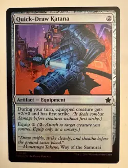 x1 Quick-Draw Katana FDN Foundations MTG 130 FOIL COMMON - Image 1